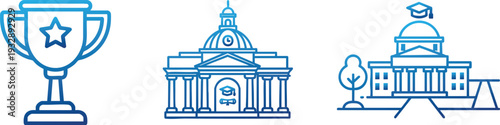 Award Trophy and Government Building Icons
