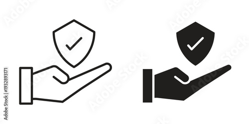 Policyholder icons. Vector illustration. Editable stroke. Isolated icon suitable for web,