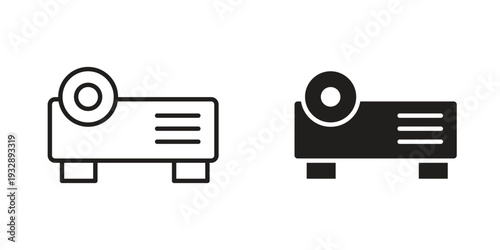 Projector icons. Vector illustration. Editable stroke. Isolated icon suitable for web,
