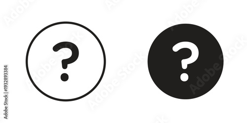 Question mark icons. Vector illustration. Editable stroke. Isolated icon suitable for web,