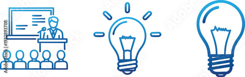 Startup Idea and Light Bulb Icons