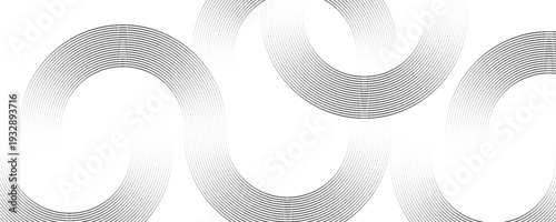 White geometric abstract background overlapping layers on bright space with line effect decoration. Circle style concept modern graphic design element. simple presentation