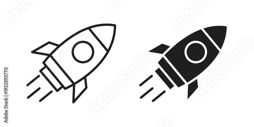 Rocket icons. Vector illustration. Editable stroke. Isolated icon suitable for web,