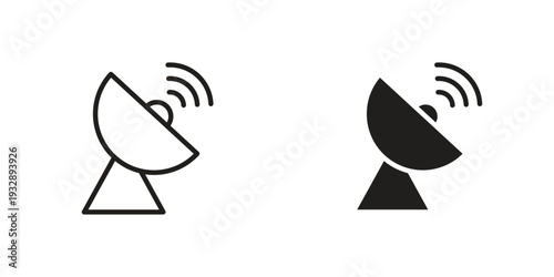 Satellite dish icons. Vector illustration. Editable stroke. Isolated icon suitable for web,