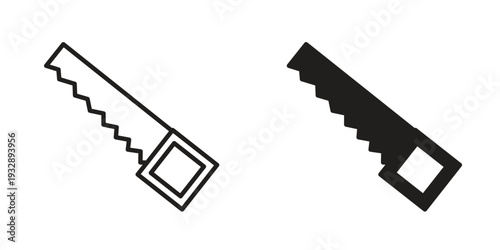 Saw icons. Vector illustration. Editable stroke. Isolated icon suitable for web,