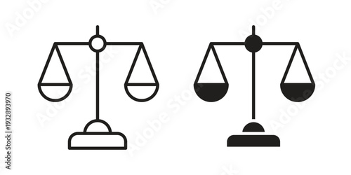 Scales icons. Vector illustration. Editable stroke. Isolated icon suitable for web,