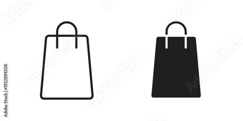 Shopping bag icons. Vector illustration. Editable stroke. Isolated icon suitable for web,