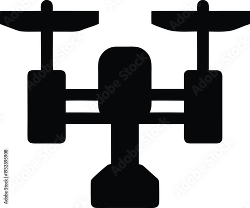 personal flying vehicle evtol silhouette line art vector illustration on transparent background