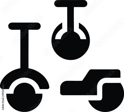 monowheel silhouette line art vector illustration on transparent background