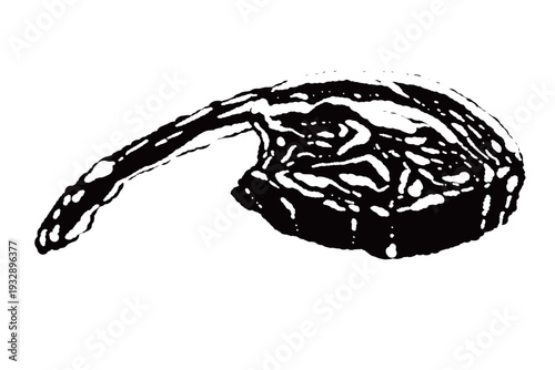 Raw Bone-in Tomahawk T-bone Beef Steak Monochrome