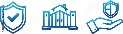 Security Shield Safety and Protection Line Icon