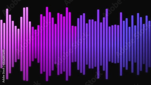 Dynamic Digital Sound Frequency Equalizer Bars with Pink and Purple Gradient