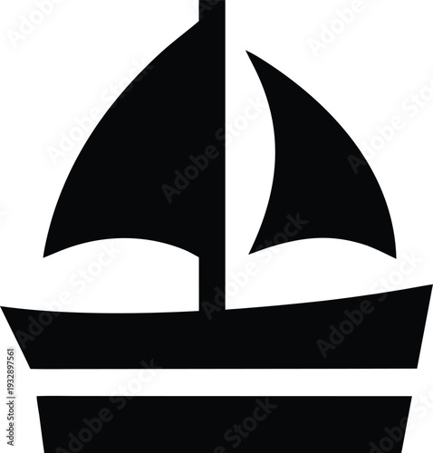 dhow arabian sailing vessel silhouette line art vector illustration on transparent background