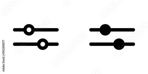 Vector icon set displaying horizontal sliders for settings and adjustments