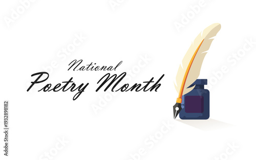 Schilderij op canvas Vector graphic of National Poetry Month ideal for National Poetry Month celebration