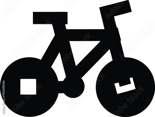 bamboo bicycle silhouette line art vector illustration on transparent background