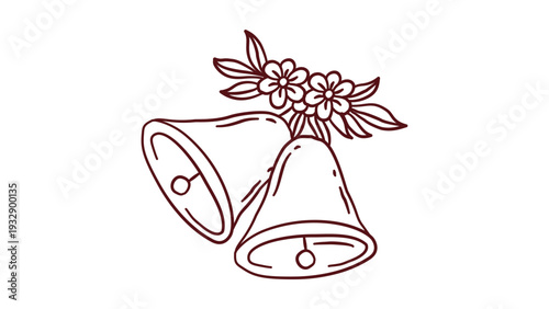 Elegant floral bell illustration with modern minimalist design