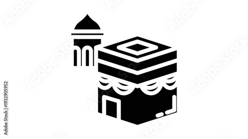 Kaaba and Mosque Icon Illustration for Hajj and Umrah
