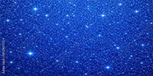 Deep Blue Glitter Sparkle Background with Shiny Shimmer and Twinkling Star Bokeh Lights