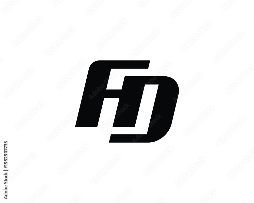 Fototapeta premium FD Logo Design. FD