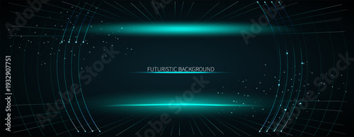 Futuristic background design with glowing lines and dots creating a digital atmosphere in a modern context
