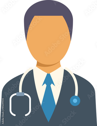 Doctor man icon with stethoscope representing medical professional