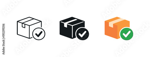 Refund completion outcome visualized by a returned box icon with a checkmark indicating successful product return resolution —