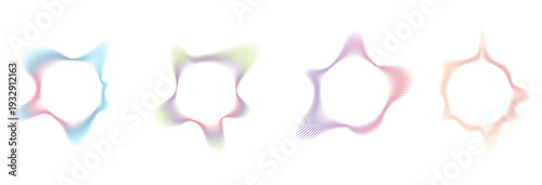 Abstract Circular Sound Wave with Colorful Gradient Dotted Radial Spectrum, Modern Audio Equalizer Ring Design. Vector, Illustrator.