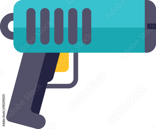 Teal and black ray gun icon representing sci fi weapon or children's toy