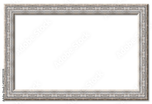 Quadro su tela Ornate weathered wood picture frame with transparent background