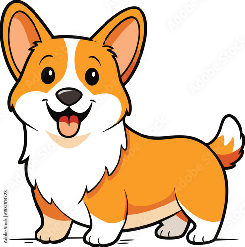 Cute cartoon corgi dog 