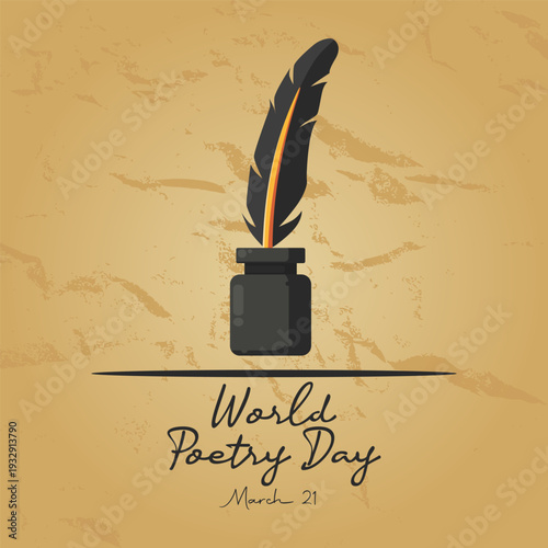 Vector graphic of World Poetry Day ideal for World Poetry Day celebration.