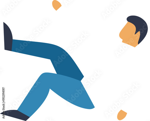 Man stumbling and falling down encountering an accidental injury