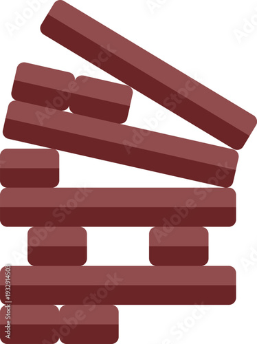 Wooden blocks collapsing from a high tower, depicting risk and falling balance