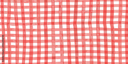 A repeating pattern of red and white checkered squares fills the frame