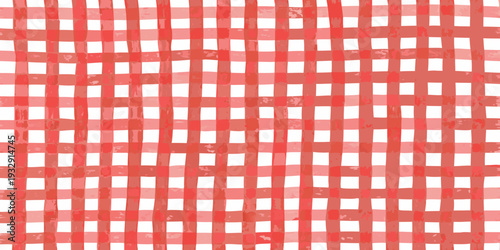 A vibrant red and white checkered pattern fills the entire frame