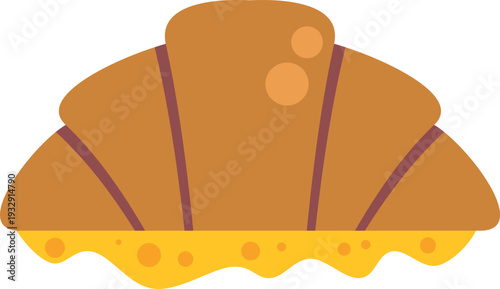 Croissant pastry filled with melted cheese, representing a breakfast or snack icon
