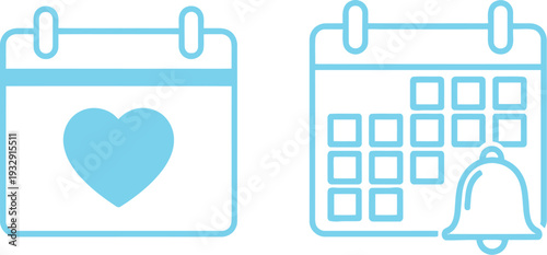 Anniversary reminder and urgent calendar notification icons