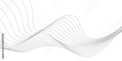 abstract grey wave line on white background