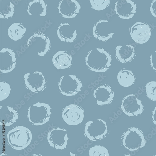 Seamless pattern with hand drawn circles and dots. Vector illustration with polka dots for wrapping paper, wallpaper, card, fabric.