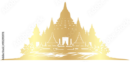 Illustration of a golden temple vector