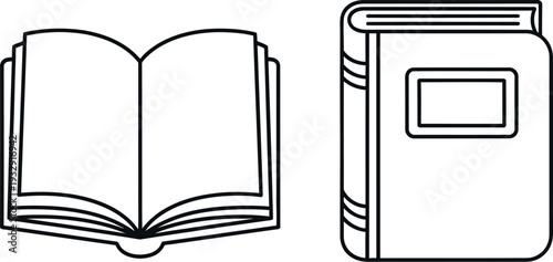 Illustration of an open book and a closed book next to each other