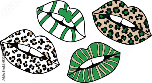 female lips with dripping red lip gloss and white teeth on an isolated background. Close up of glossy red lips with a drop of red liquid dripping from the lower lip against a white background.