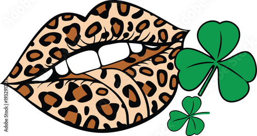 female lips with dripping red lip gloss and white teeth on an isolated background. Close up of glossy red lips with a drop of red liquid dripping from the lower lip against a white background.