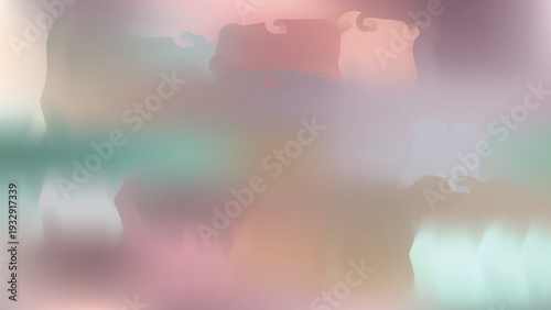 Colorful abstract sky with glowing sun and moon over a dreamy blue landscape of light and clouds