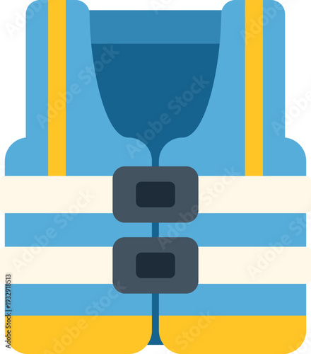 Blue and yellow life vest providing essential water safety and buoyancy