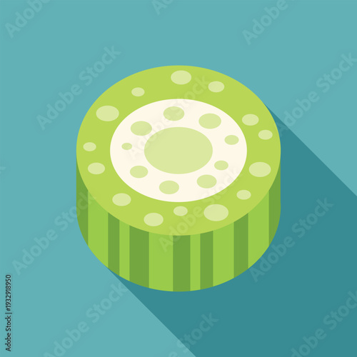 Plant stem cross section with vascular bundles illustrating internal biology