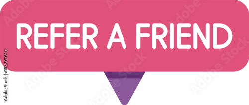 Refer a friend button icon for online marketing and social promotion