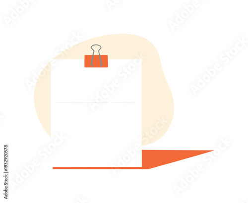 Minimal calendar page held by a binder clip, placed in the left third with wide copy space, warm Scandinavian minimalism, flat