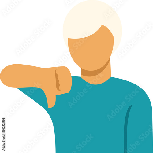 Person avatar showing a thumbs down gesture, expressing dislike or disapproval